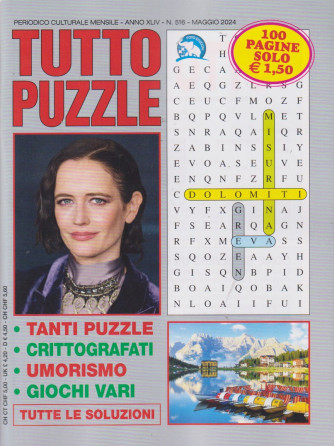 Tutto puzzle - n. 516 - mensile -maggio    2024 - 100 pagine