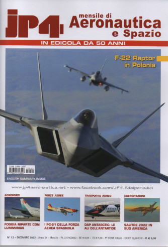 Jp4  - Mensile di Aeronautica e Spazio - n. 12-dicembre   2022 - mensile