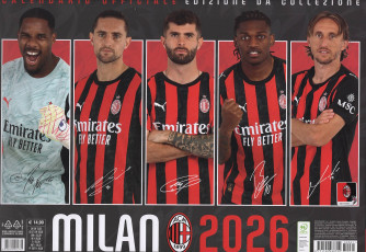 Calendario Ufficiale da Collezione del Milan Autografato 2026 (45x34 cm con spirale)