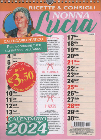 Calendario 2024 di Nonna Lucia cm. 24x33 c/sperale