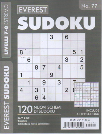 Everest Sudoku -livelli 7-8 estremo -  n. 77 - bimestrale