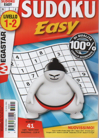 Sudoku Easy - n. 41 - livello 1-2 - luglio - agosto   2023 - bimestrale