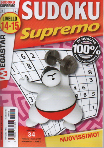 Sudoku Supremo - livello 14-15 - n.33 - febbraio - marzo  2024 - bimestrale