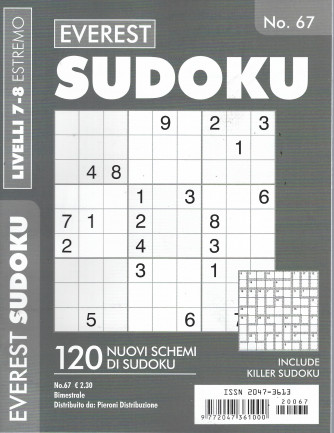 Everest Sudoku -  - n. 67 - livelli 7-8 estremo - bimestrale