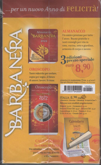 Almanacco Barbanera 2022 + Oroscopo + Calendario La luna in casa