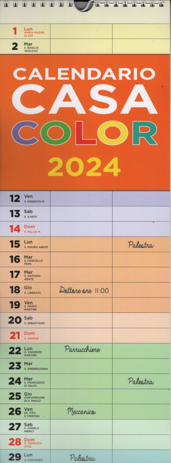 Calendario 2024 Casa Color - cm.16x49 c/spirale