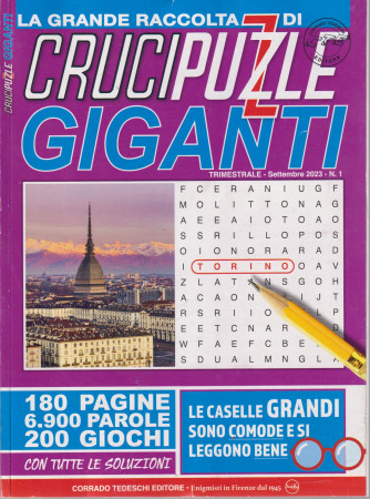 La grande raccolta di Crucipuzzle giganti - n. 1 - trimestrale - settembre 2023 - 180 pagine