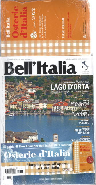 Bell'italia n. 433 - mensile - Maggio 2022 + vol.3 Osterie d'Italia 2022