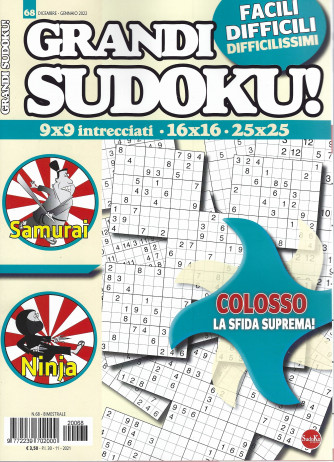Grandi sudoku - n. 68 -dicembre - gennaio 2022 - bimestrale