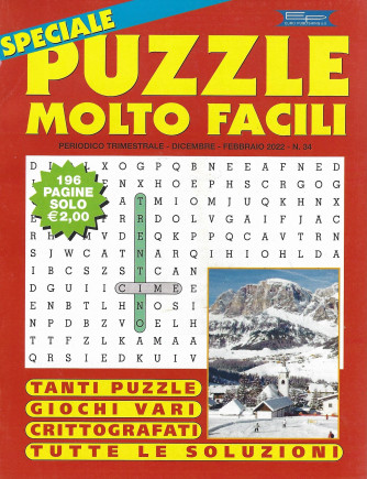 Speciale Puzzle molto facili - n. 34 - trimestrale - dicembre - febbraio  2022 - 196 pagine