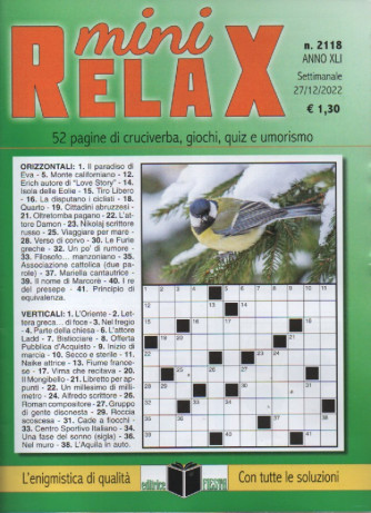 Mini Relax - n. 2118 - settimanale -27/12/2022