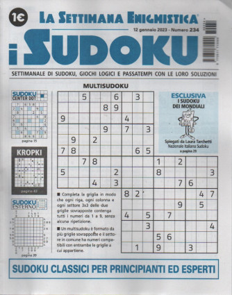 La settimana enigmistica - i sudoku - n.234 - 12 gennaio 2023 - settimanale
