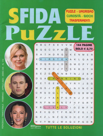 Sfida puzzle - n. 174 - trimestrale - febbraio - aprile 2024- 164 pagine