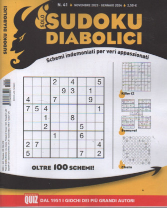 Sudoku diabolici - n. 41 - novembre - gennaio 2024 - trimestrale