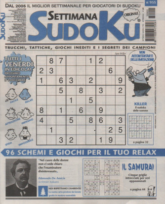 Settimana Sudoku - n.955-1 dicembre       2023 - settimanale