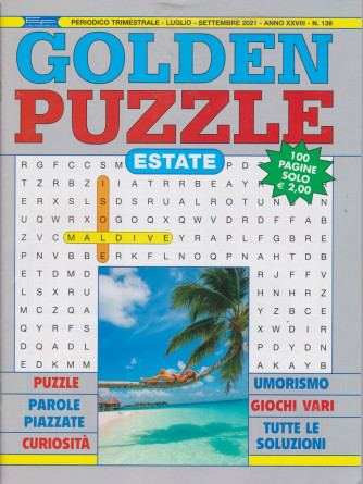 Golden Puzzle  estate - n. 139 - trimestrale -luglio - settembre  2021- 100 pagine