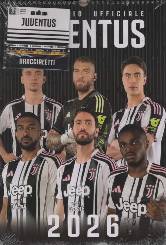 Calendario Ufficiale Juventus 2026 (29x43 cm con spirale) + Braccialetti
