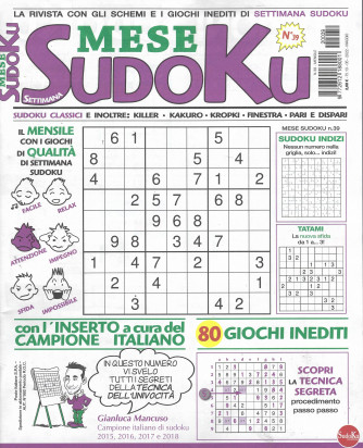 Settimana Mese sudoku- n. 39 - mensile -maggio 2022