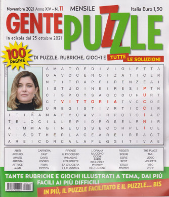 Gente puzzle - n. 11 - novembre  2021 - mensile - 100 pagine