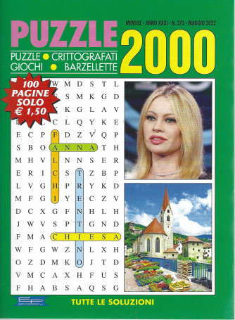 Puzzle 2000 - n. 373  - mensile  -maggio   2022 - 100 pagine