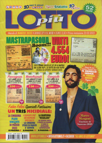 Lotto Piu' - n.413- mensile -  marzo   2023 -52 pagine!