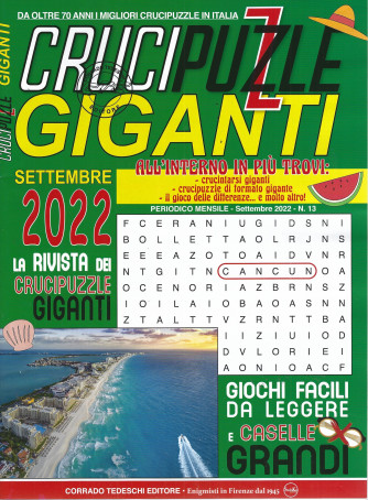 Crucipuzzle giganti - n. 13  - mensile -settembre 2022