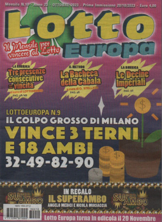Lotto Europa - n. 10 - ottobre  2023 - mensile