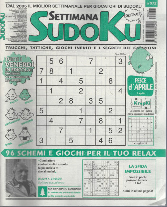Settimana Sudoku - n.972-29 marzo   2024 - settimanale