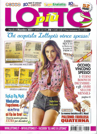 Lotto Piu' - n. 398- mensile -  dicembre  2021 - 52 pagine