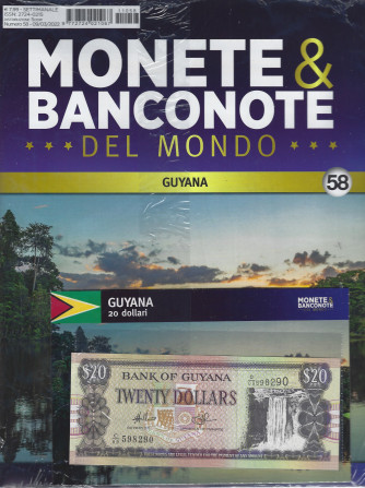 Monete & Banconote del mondo - n. 58 - Guyana - 20 dollari-   settimanale -9/3/2022  -