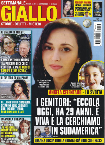Giallo - n. 33 - 24 agosto   2022 - settimanale