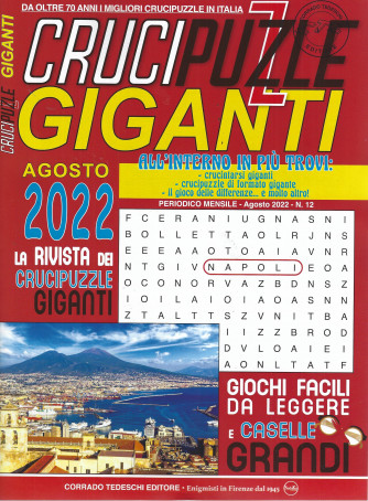 Crucipuzzle giganti - n. 12  - mensile -agosto   2022