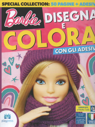 Barbie disegna e colora con gli adesivi - n. 17 - novembre - dicembre  2023- bimestrale