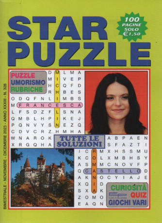 Star puzzle - n. 328 - bimestrale - novembre - dicembre    2023 - 100 pagine