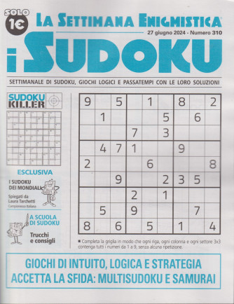 La settimana enigmistica - i sudoku - n.310-27 giugno   2024 - settimanale