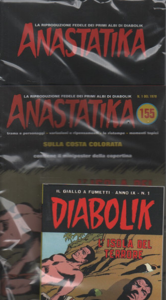 Anastatika + Diabolik - n. 155 -L'isola del terrore -  settimanale + il quarto cofanetto per raccogliere i fascicoli
