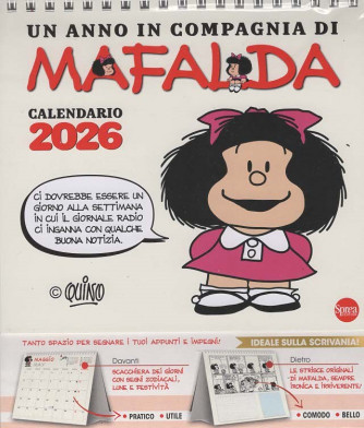 Calendario da Tavolo - Un anno in compagnia di Mafalda 2026 (17x20 cm con spirale)