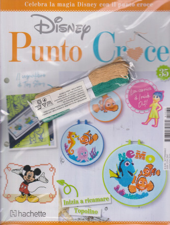 Disney punto croce - n. 35 - settimanale- 31/10/ 2024 + 2 matassine