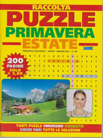 Raccolta puzzle primavera estate - n. 109 - aprile - giugno 2021 - 200 pagine