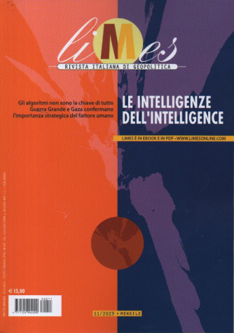 Limes -Le intelligenze dell'intelligence -  n.11 - 9/12/2023 - mensile