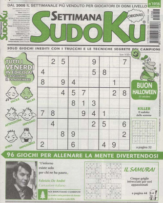 Settimana Sudoku - Uscita n.1056 - 5 Novembre 2025 - Settimanale