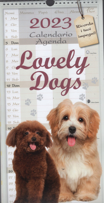 Calendario 2023 Lovely dogs cm. 22x45 con spirale