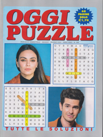 Oggi puzzle - n. 289 - bimestrale -maggio - giugno  2024 - 68 pagine