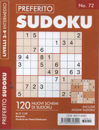 Preferito Sudoku - n. 72 - livelli 3-4 intermedio - bimestrale