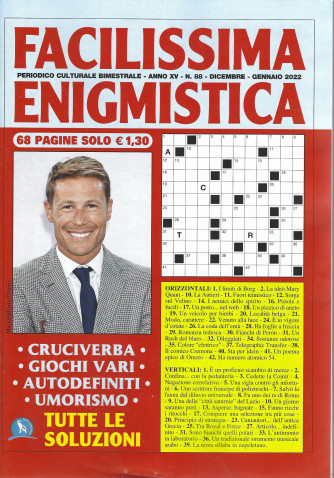 Facilissima Enigmistica - n. 88  - bimestrale -dicembre - gennaio  2022 - 68 pagine