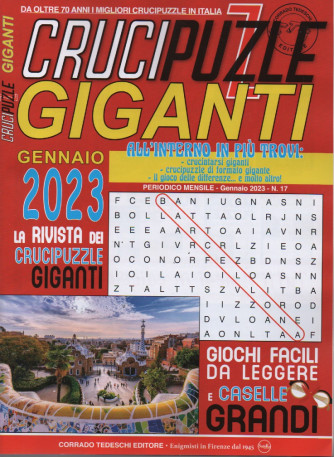 Crucipuzzle giganti - n. 17  - mensile - gennaio 2023