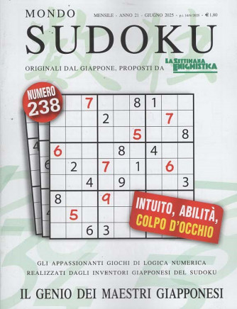 Mondo Sudoku - Uscita n.238 - 17 Giugno 2025 - Mensile