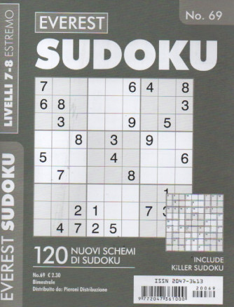 Everest Sudoku -livelli 7-8 estremo -  n. 69 - bimestrale