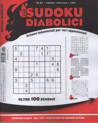 Sudoku diabolici - n. 42 - febbraio - aprile  2024 - trimestrale