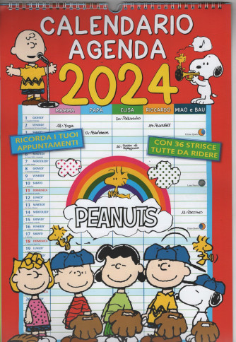 Calendario agenda 2024 "PEANUTS" - cm. 29 x 45 con spirale